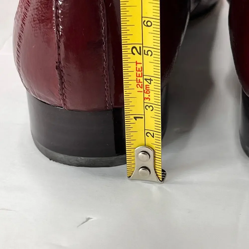 Tory Burch Lila 25mm Eel Leather Bootie Side Zip Wine Women's 5.5M NWB